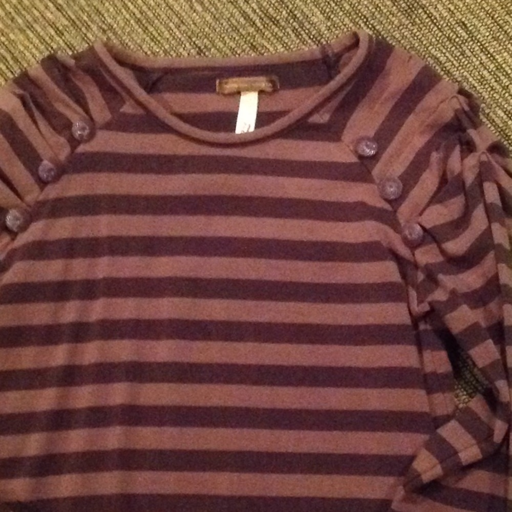 Matilda Jane brown strip top